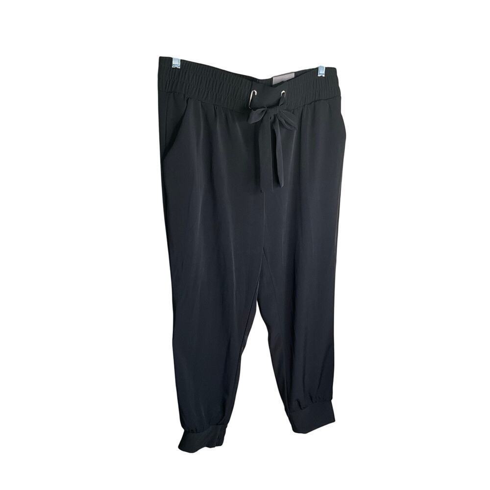One‎ by Chapter One Jogger Pants High Rise Elastic Waistband Black Womens Large